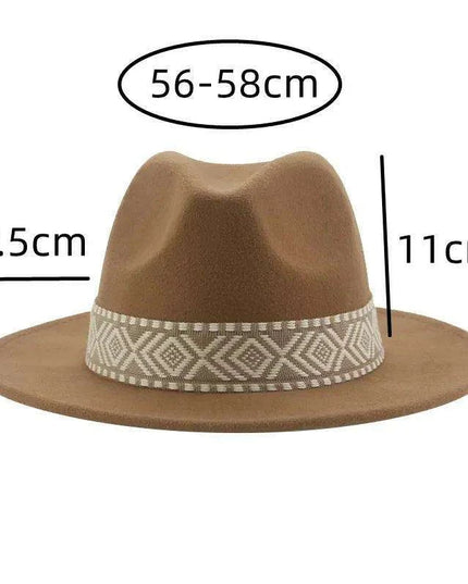 Versatile Unisex Panama Cowboy Hat - Wide Brim Fedora in Classic Camel, Black, and White Felt Options