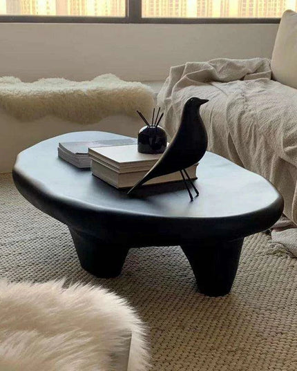 Minimalist Japanese-Inspired Oval Coffee Table
