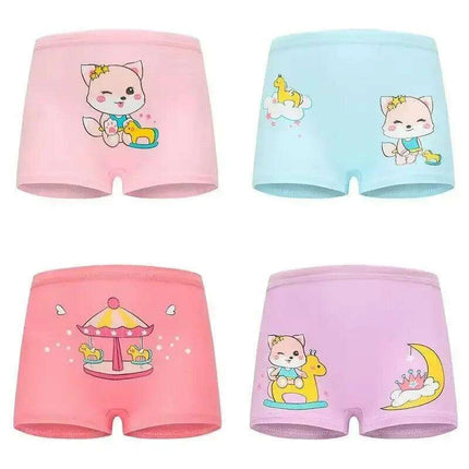 10-Pack Cute Cotton Boxer Briefs for Toddler Girls - Soft and Breathable Underwear Set