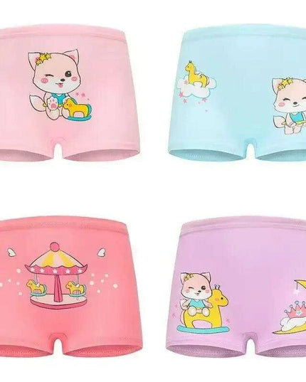 10-Pack Cute Cotton Boxer Briefs for Toddler Girls - Soft and Breathable Underwear Set