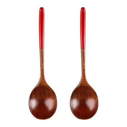 Elegant Japanese Wooden Spoons - Artisanal Utensils for Rice, Soup, and Desserts