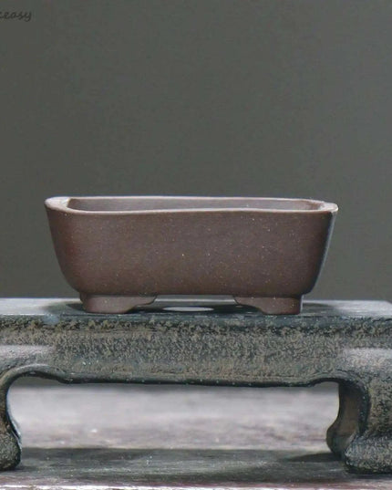 Elegant Handcrafted Purple Clay Bonsai Planter - Unique Decorative Flower Pot for Home Décor