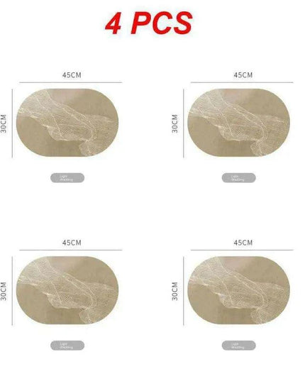 Sophisticated Oval Leather Dining Placemats Set with Heat Resistance and Non-Slip Design - Perfect for Every Meal