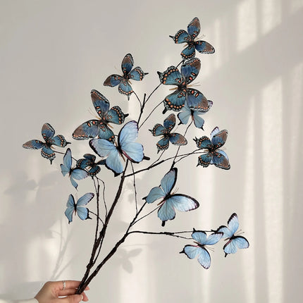 27.6" Faux Butterfly Flower Arrangement with Dried Branches