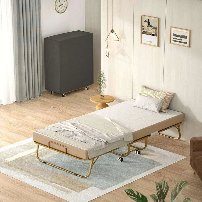Luxurious Gold Folding Memory Foam Rollaway Bed for Adults