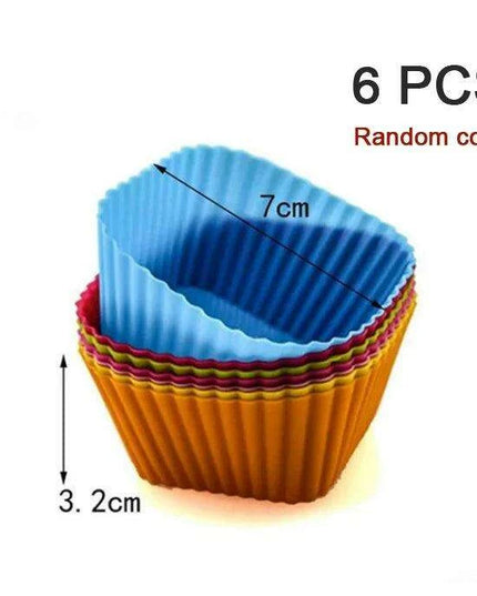 Silicone Baking Molds Collection - 6/12 Pack Non-Stick Round & Heart Shapes for Creative Dessert Making