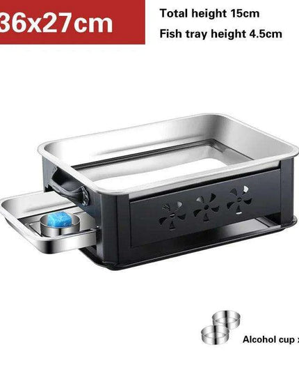 Deluxe Stainless Steel Fish Grilling Kit with Infusion Tray and Korean BBQ Features