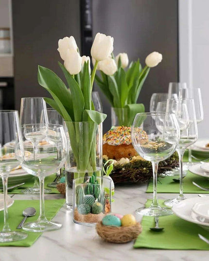 48-Piece Elegant Clear Glass Cylinder Vases Set for Home and Wedding Styling