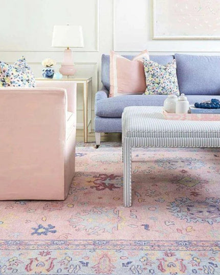 Elegant Vintage Pink French-Inspired Large Area Rugs for a Luxurious Home