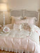 Elegant Rose Floral Wedding Bedding Set - Premium Cotton Duvet Cover with Korean Lace Design