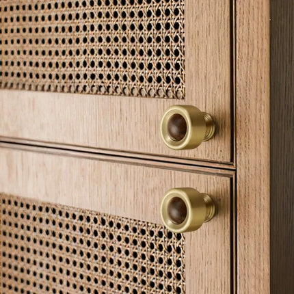 Classic Elegant Brass and Wooden Cabinet Wardrobe Door Handle Ancient