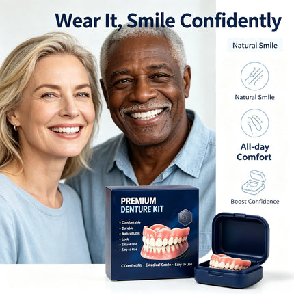 Moldable Silicone Denture Set with Toothbrush & Toothpaste