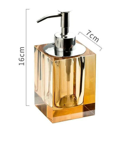 Sophisticated Square Hotel Glass Soap Dispenser with Polished Silver Pump for Contemporary Bathrooms