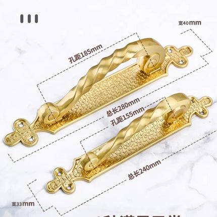 Luxury Solid Brass Cabinet Door Pull Exquisite Floral Door Handles Elegance and Durability for For Grand Entrances and Furniture luxury-solid-brass-cabinet-door-pull-exquisite-floral-door-handles-elegance-and-durability-for-for-grand-entrances-and-furniture
