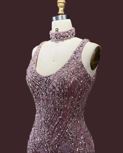 Glamorous Rhinestone Mermaid Evening Dress