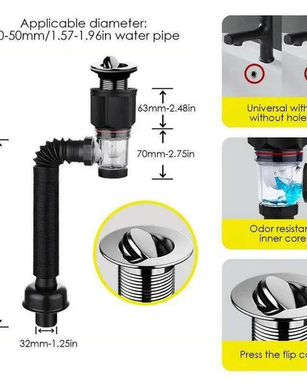 Premium Clog-Free Stainless Steel Sink Drainage Kit - Elevate Your Home Experience