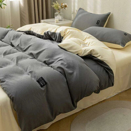 Minimalist Japanese-Inspired Duvet Cover Set with 2 Pillowcases - Luxurious & Cozy Bedding Experience