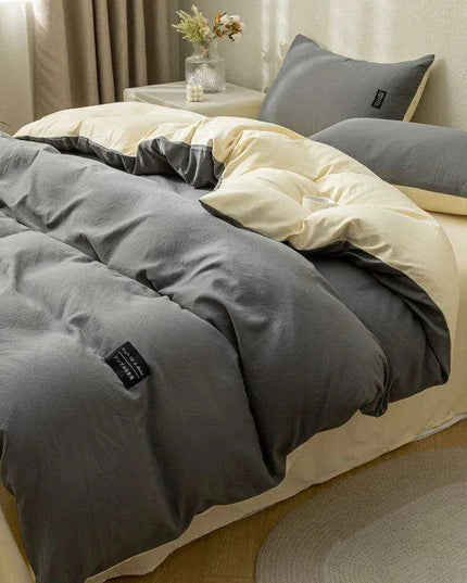 Minimalist Japanese-Inspired Duvet Cover Set with 2 Pillowcases - Luxurious & Cozy Bedding Experience