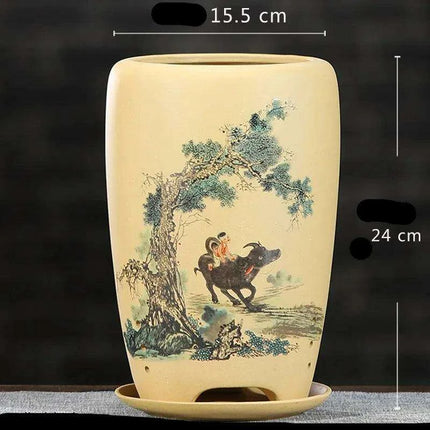 Elegant Lavender Sand Orchid Planter Set: Chic Botanical Accent