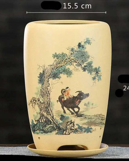 Elegant Lavender Sand Orchid Planter Set: Chic Botanical Accent