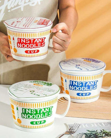 Chic Ceramic Bowls with Lids - Ideal for Noodles, Salads, and Trendy Bento Lunches
