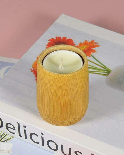 Sustainable Bamboo Tealight Candle Holder for a Peaceful Home Atmosphere