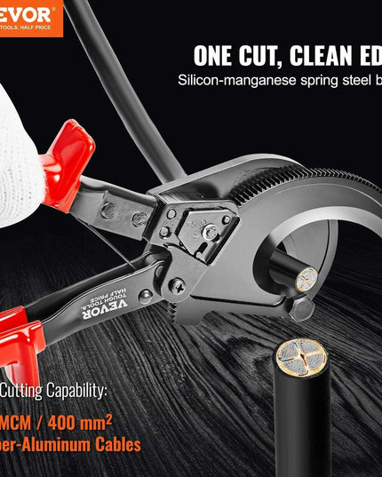 Heavy-Duty Ratcheting Cable Cutter - Precision Cutting Tool for Industry Professionals