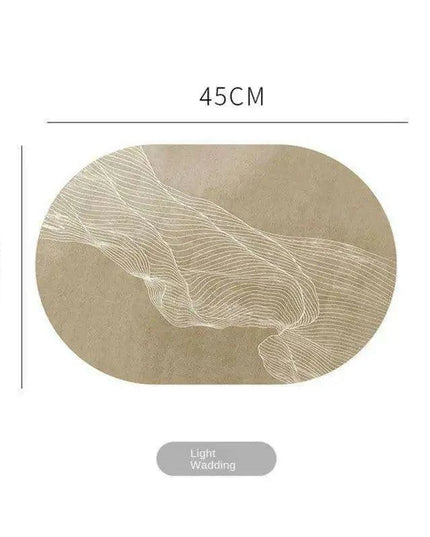 Sophisticated Oval Leather Dining Placemats Set with Heat Resistance and Non-Slip Design - Perfect for Every Meal