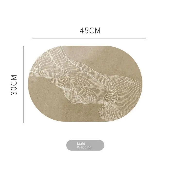 Elegant Oval Leather Dining Table Placemats with Heat Insulation