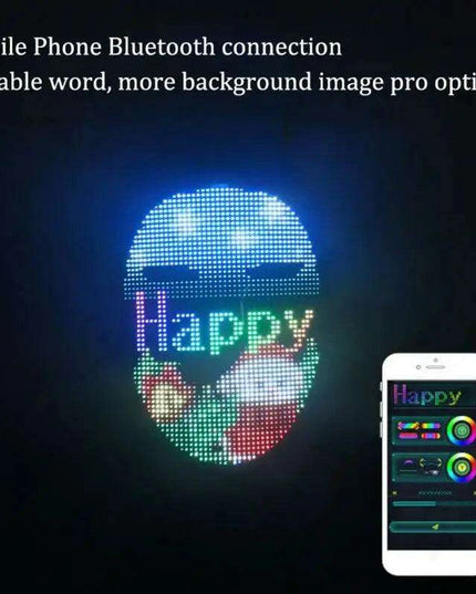 Customizable Bluetooth LED Face Masks - Vibrant Light-Up Accessories for Halloween and Party Fun