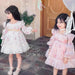 Enchanting Floral Puff Sleeve Dress for Girls - Ideal for Spring Festivities and Flower Girl Celebrations