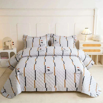 Chic 100% Cotton Plaid Coverlet Set for Double Beds - Multi-Functional Bedspread