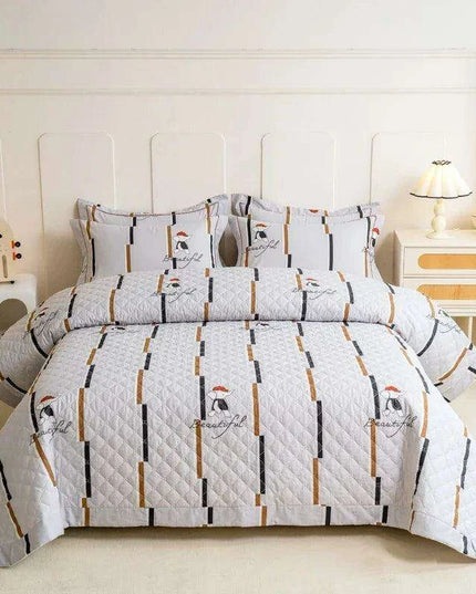 Chic 100% Cotton Plaid Coverlet Set for Double Beds - Multi-Functional Bedspread
