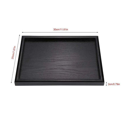 Sustainable Chic Black Solid Wood Serving Tray for Tea and Culinary Delights