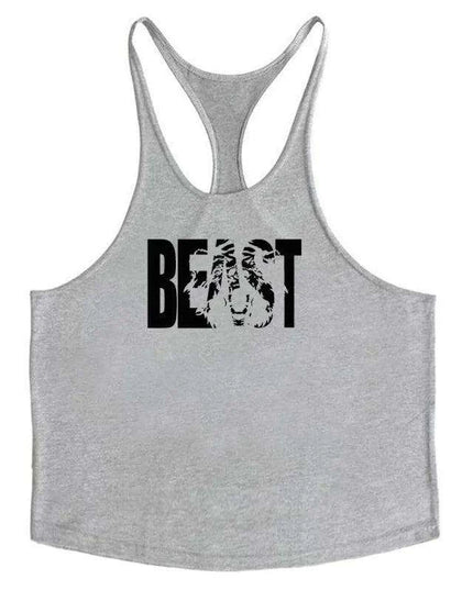 Men's Sleeveless Cotton Tank Top for Bodybuilding and Fitness - Muscle Stringer Vest