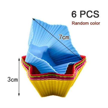 Silicone Baking Molds Collection - 6/12 Pack Non-Stick Round & Heart Shapes for Creative Dessert Making