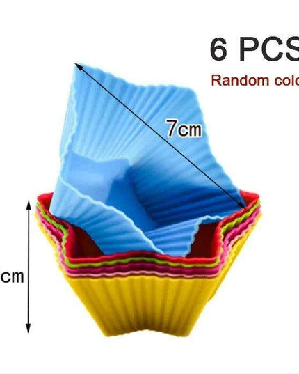 Silicone Baking Molds Collection - 6/12 Pack Non-Stick Round & Heart Shapes for Creative Dessert Making