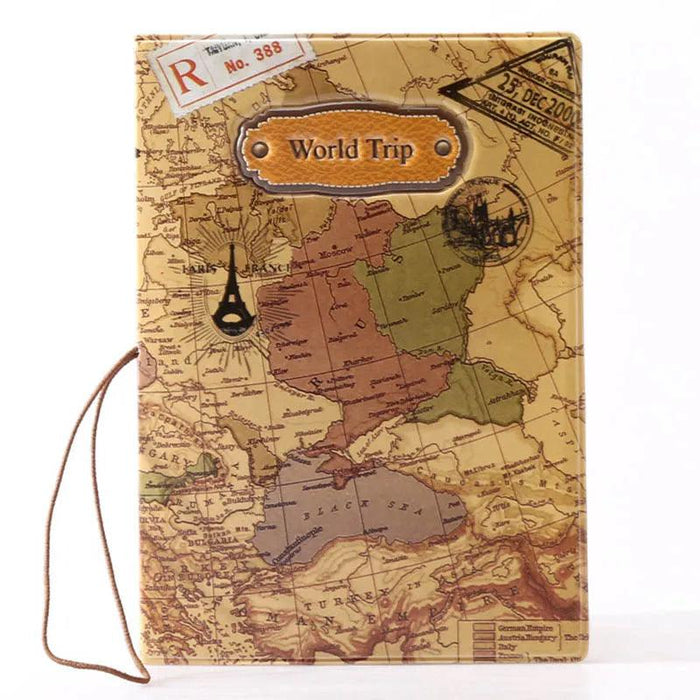 Chic 3D Printed Passport Holder with Card Slots and Faux Leather Texture