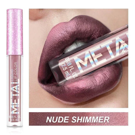 Metallic Matte Liquid Lipstick Waterproof Long Lasting Non-Stick Cup Matte Shimmer Glitter Lip Gloss Women Lips Makeup 12 Colors metallic-matte-liquid-lipstick-waterproof-long-lasting-non-stick-cup-matte-shimmer-glitter-lip-gloss-women-lips-makeup-12-colors