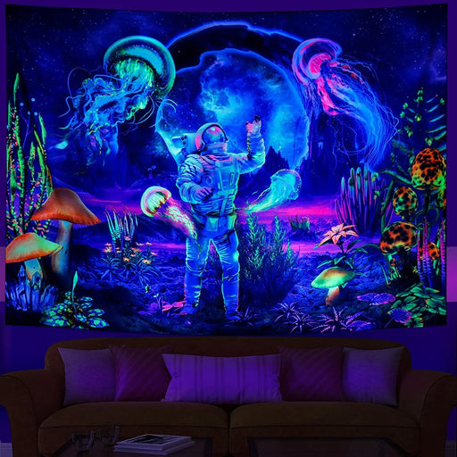 Astronomical UV Glow Tapestry for Creative Home Decor