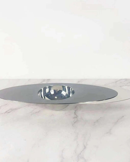 Sleek Stainless Steel Oval Planet-Shaped Jewelry Organizer Tray for Contemporary Decor