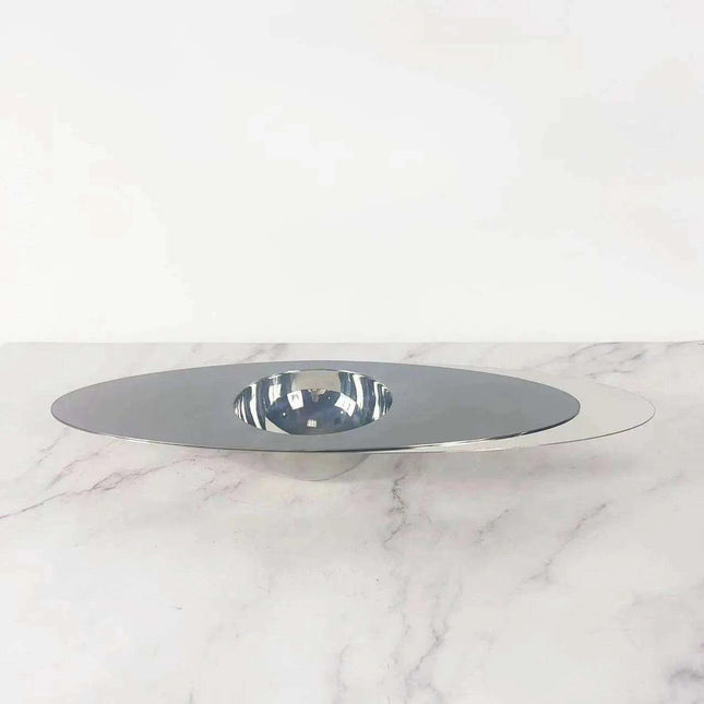 Sleek Stainless Steel Oval Planet-Shaped Jewelry Organizer Tray for Contemporary Decor
