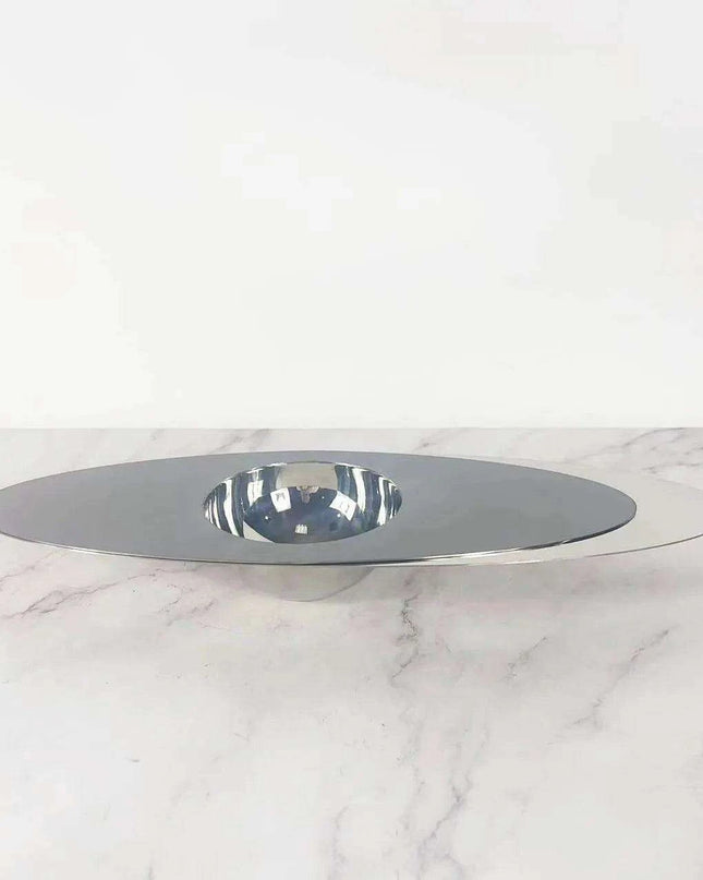 Sleek Stainless Steel Oval Planet-Shaped Jewelry Organizer Tray for Contemporary Decor
