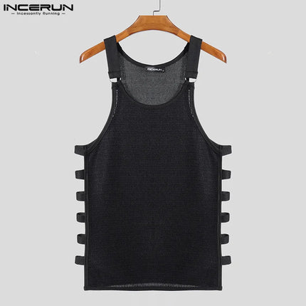 Men's Hollow-Out Sleeveless Tank Top — Streetwear, XL–5XL | Très Élite