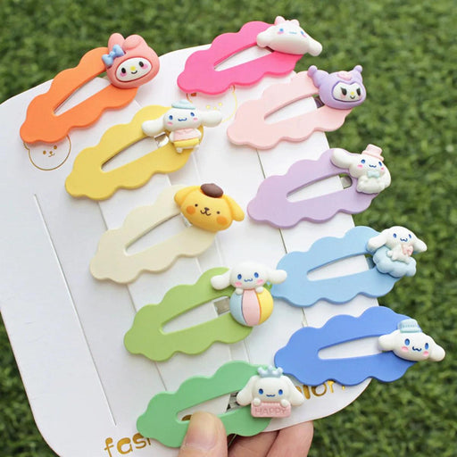 Adorable Sanrio Character Hairpin Set: Kuromi, My Melody, and Cinnamoroll - Cute Accessories for Trendy Girls