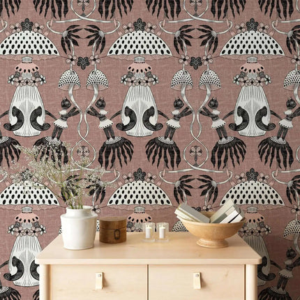 Mushroom Peel and Stick Wallpaper – Art Nouveau Botanical Mural