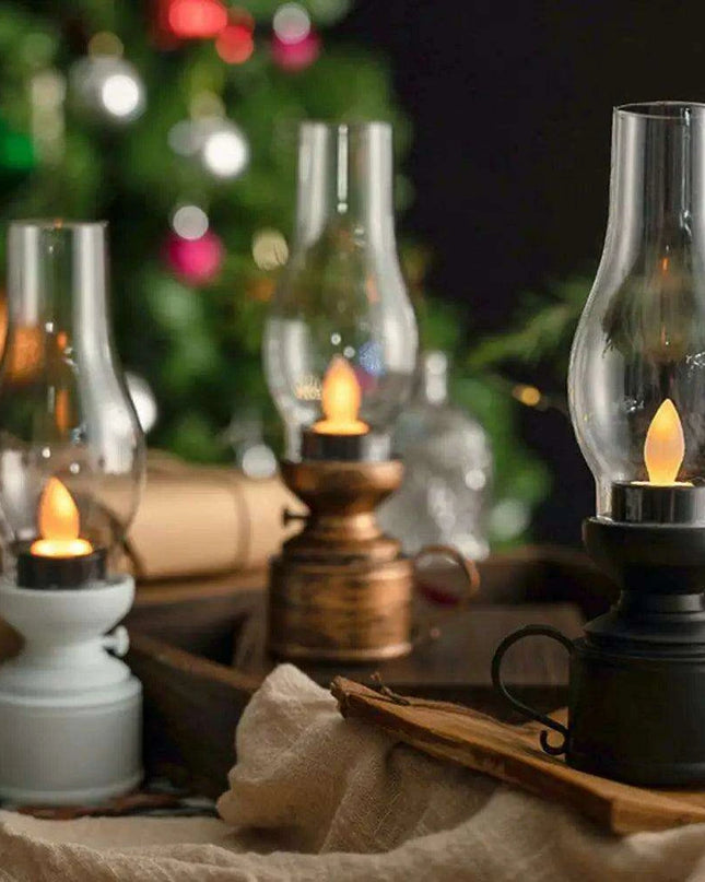 Nostalgic LED Oil Lantern - Elegant Flameless Lighting for Timeless Decor