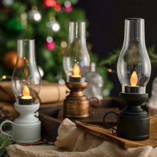 Nostalgic LED Oil Lantern - Elegant Flameless Lighting for Timeless Decor