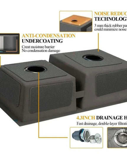 Sleek Dual-Basin Gourmet Stainless Steel Kitchen Sink Set with Effortless Cleanup Design