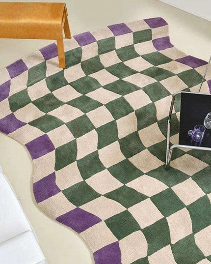 Regal Ruby Luxe Checkerboard Area Rug